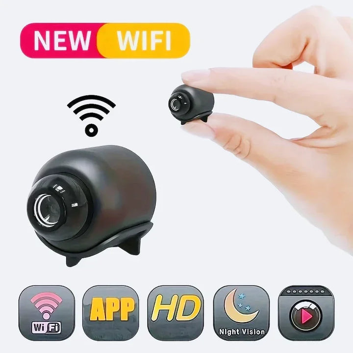 Mini WiFi Camera 1080P HD, Indoor Security Cam with Night Vision, 2-Way Audio, Baby &amp; Pet Monitoring