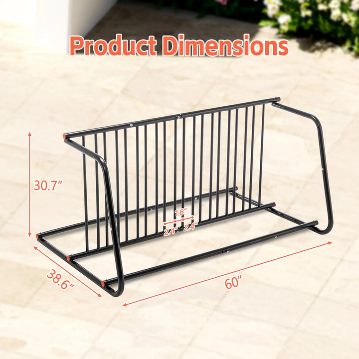 10-Bike Heavy-Duty Outdoor Bike Rack - Double-Sided Steel Storage Stand for Garages, Yards &amp; Shops - Easy Assembly