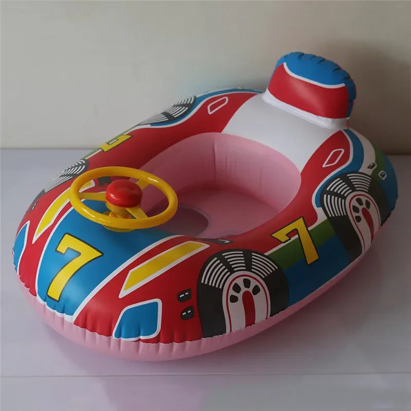 Inflatable Baby Toys Swim Ring Floating Seat Outdoor Swimming Pool Sun Shade Toddler Swim Circle Beach Water Toys for Children