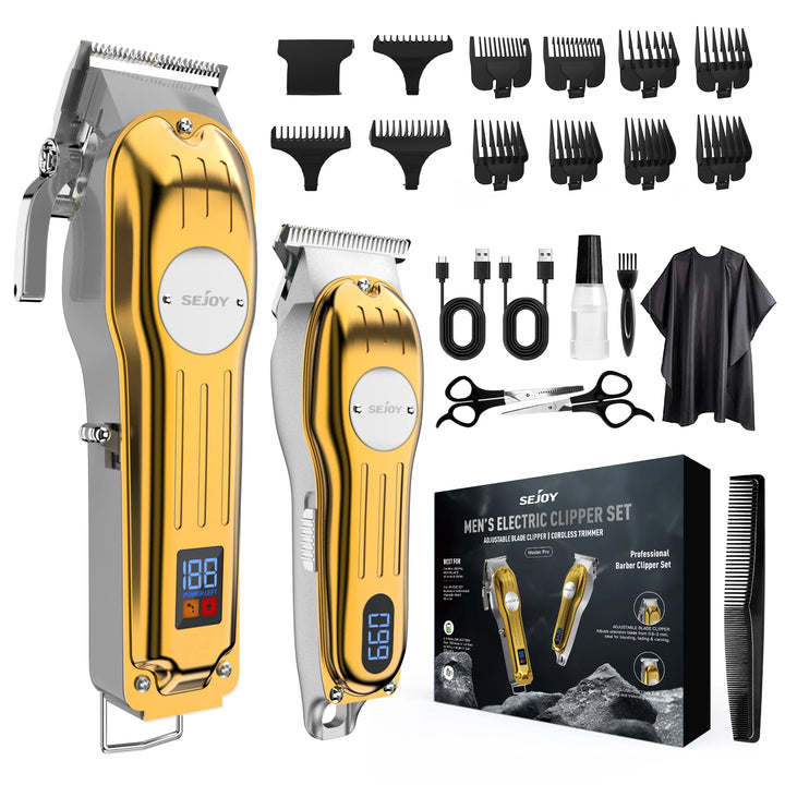 Sejoy Professional Combo Kits Hair Clipper Electric Hair Trimmer Set For Men Rechargeable Cordless Haircut Machine for Barber