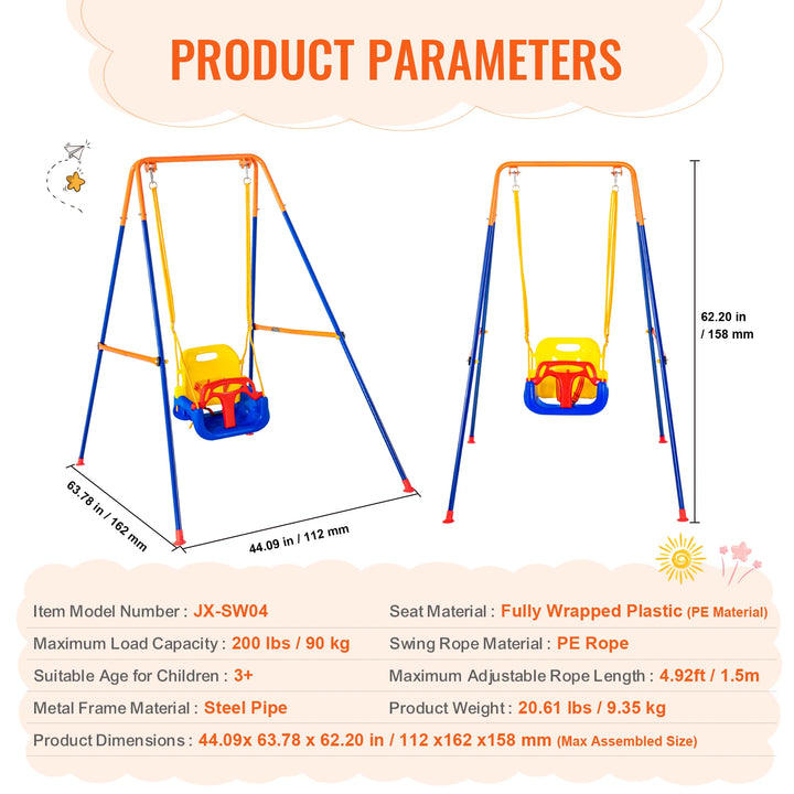 SucceBuy A-Frame Backyard Swing Set — 600 lb Capacity | 1, 2, 3 &amp; 4 Person Options