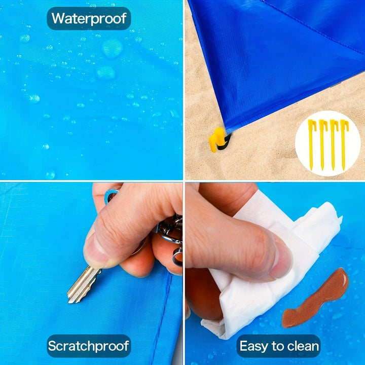 Large Waterproof &amp; Sand-Proof Beach Mat | For 3 Adults | Camping, Picnic &amp; Travel