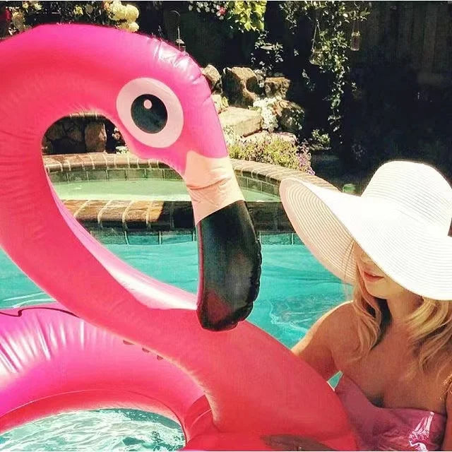 Inflatable Flamingo Pool Float Ring – PVC Pool Party Float for Adults &amp; Kids 6+
