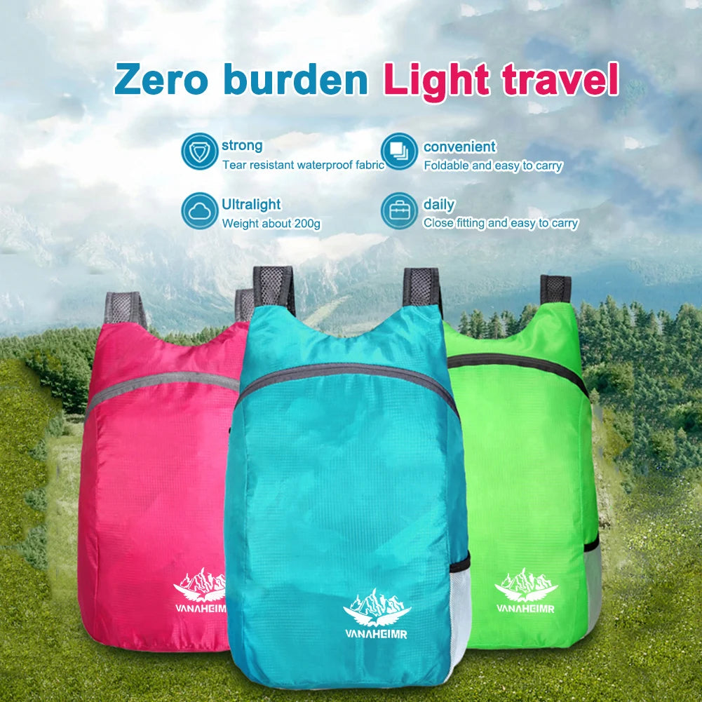 Shunmaii Lightweight Foldable Backpack — Waterproof Packable Daypack for Hiking, Camping &amp; Travel