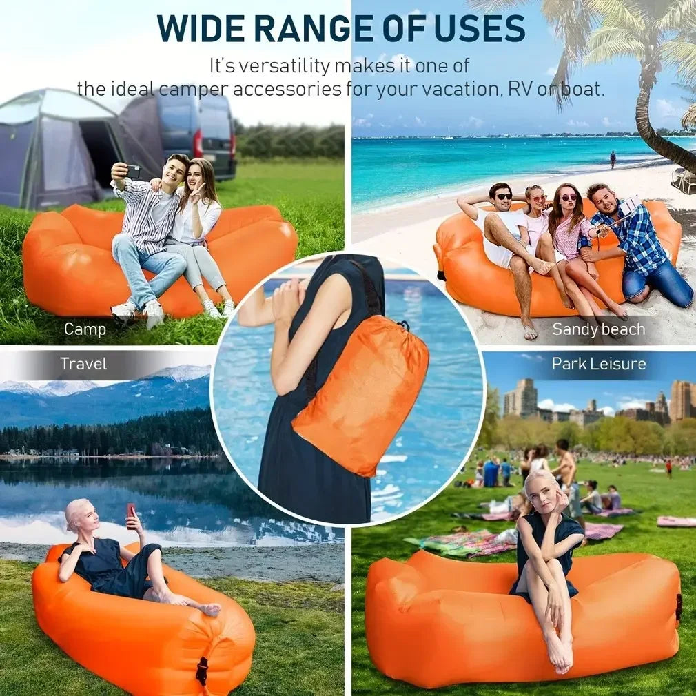 Inflatable Lounger Air Sofa | Portable Beach &amp; Camping Chair