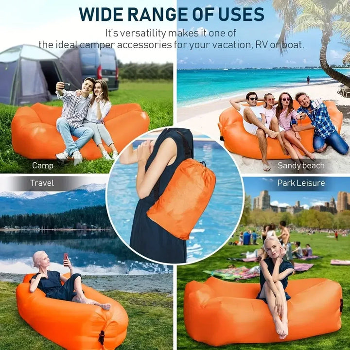 Inflatable Lounger Air Sofa | Portable Beach &amp; Camping Chair