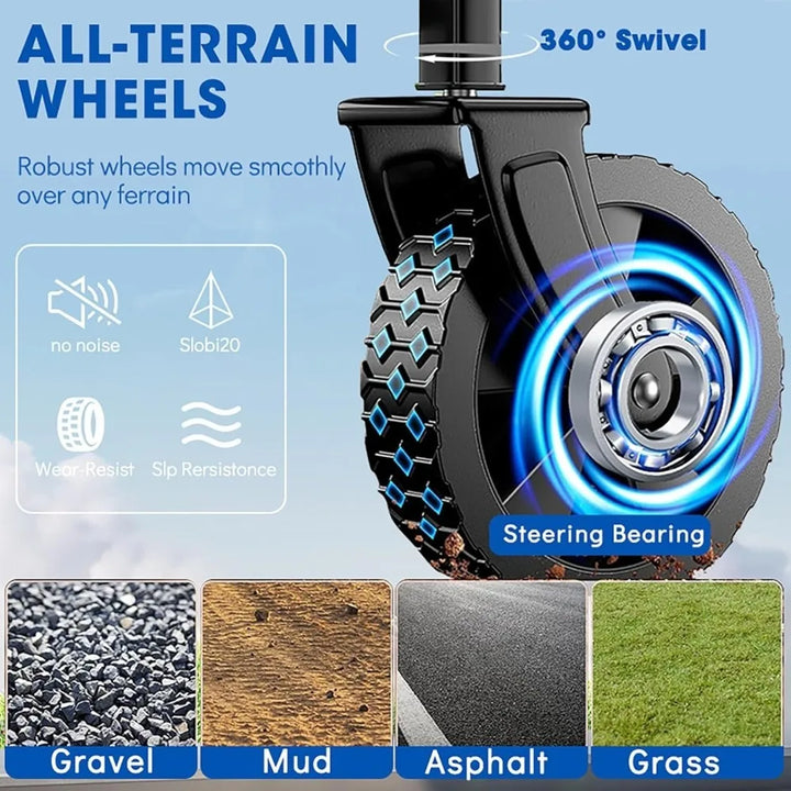 Collapsible Beach Wagon with All-Terrain Wheels | 350 LBS Heavy Duty Foldable Cart for Beach, Camping &amp; Shopping