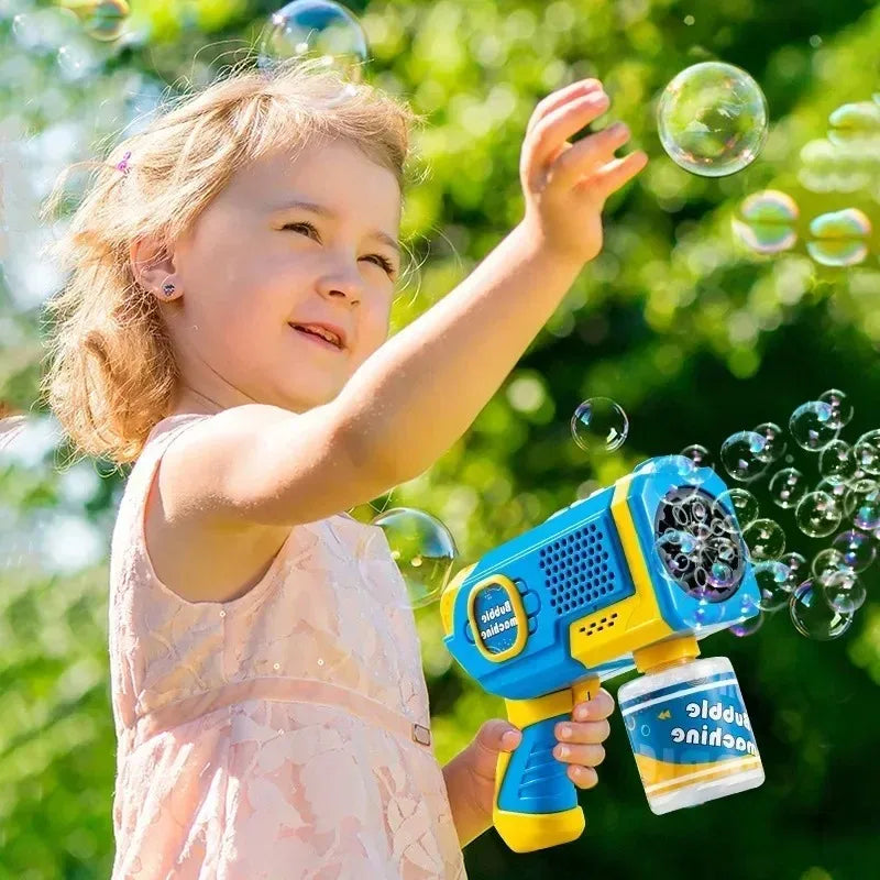 Machine Bubble Gun Summer Beach Bathing Outdoor Games Children Fantasy Kids Toys Gift Bubble Toy Space Electric Automatic Bubbl