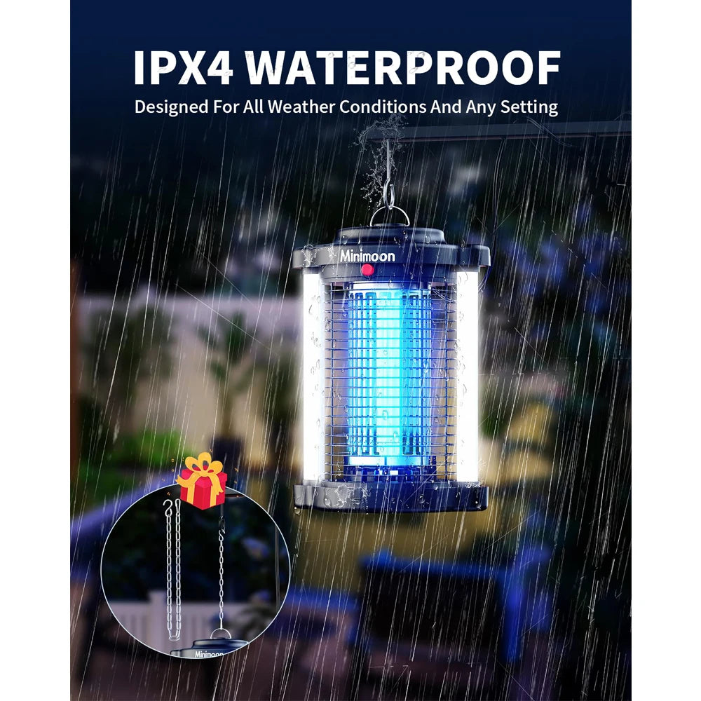 Minimoon Bug Zapper — 15W UV Mosquito Zapper with Dual LED Light | 4,200V Grid | IPX4 Waterproof