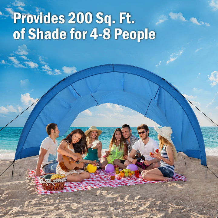 WESTTUNE Beach Shade Canopy | Wind-Powered, UPF 50+, 200 Sq Ft for Groups of 4-8