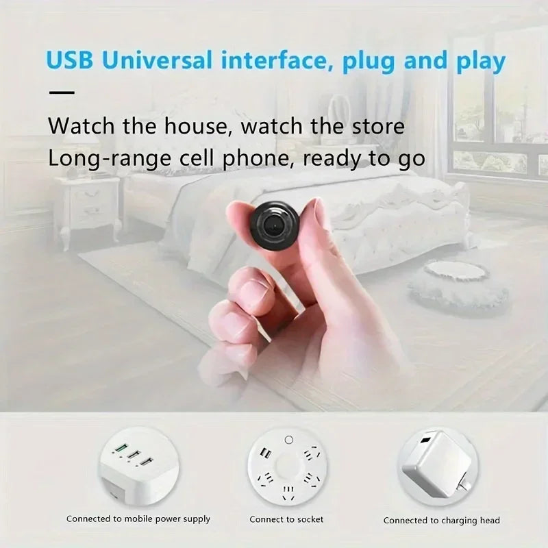 Mini WiFi Camera 1080P HD, Indoor Security Cam with Night Vision, 2-Way Audio, Baby &amp; Pet Monitoring