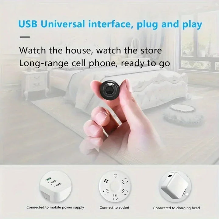 Mini WiFi Camera 1080P HD, Indoor Security Cam with Night Vision, 2-Way Audio, Baby &amp; Pet Monitoring