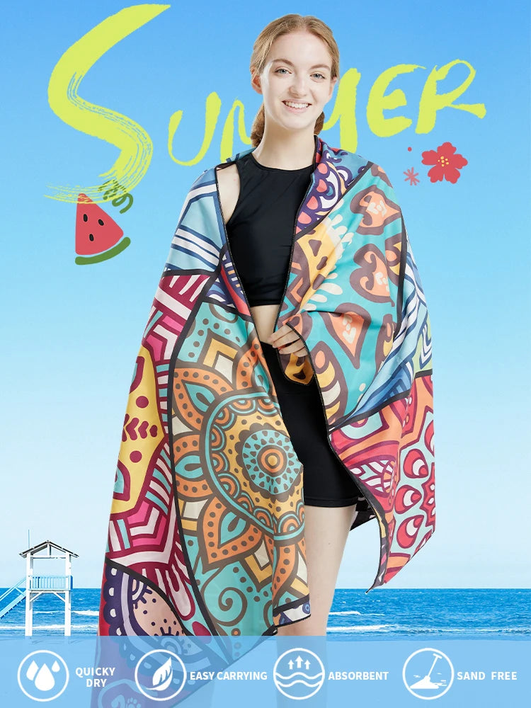 Microfiber Beach Towel — Quick Dry, Sand-Free | 31" x 63"