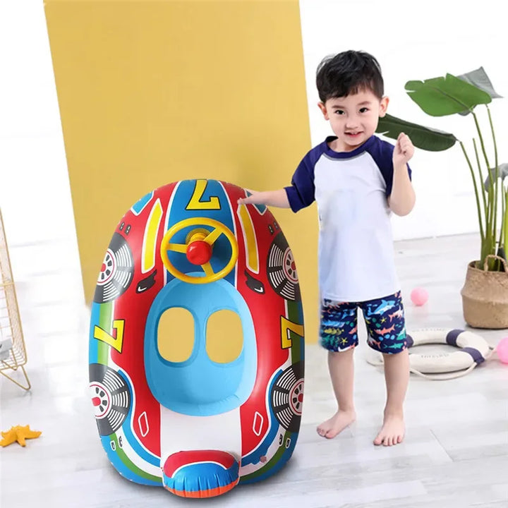 Inflatable Baby Toys Swim Ring Floating Seat Outdoor Swimming Pool Sun Shade Toddler Swim Circle Beach Water Toys for Children