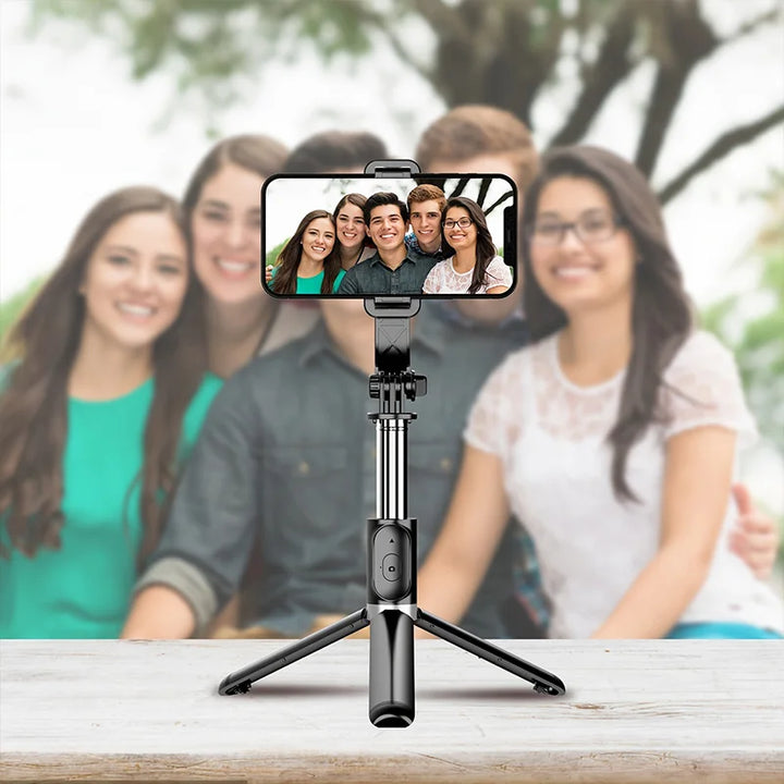 40-Inch Retractable Selfie Stick Tripod – Wireless Remote, 360° Rotation &amp; Anti-Shake Stability
