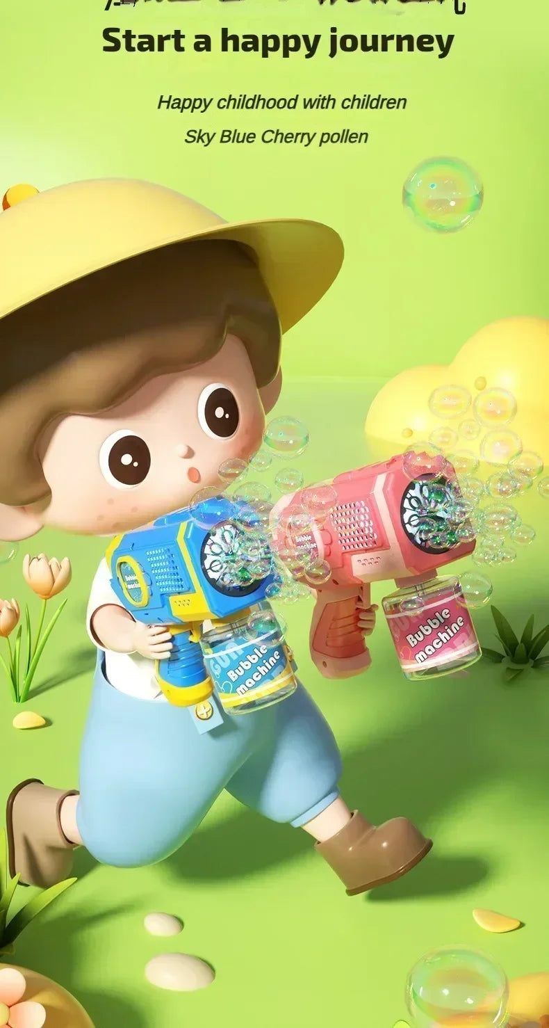 Machine Bubble Gun Summer Beach Bathing Outdoor Games Children Fantasy Kids Toys Gift Bubble Toy Space Electric Automatic Bubbl