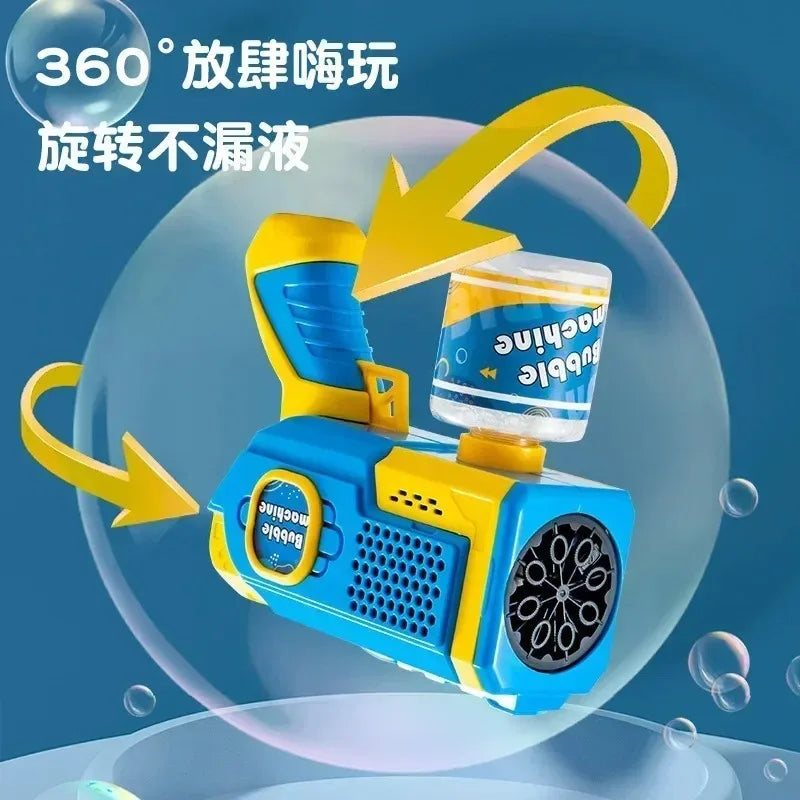 Machine Bubble Gun Summer Beach Bathing Outdoor Games Children Fantasy Kids Toys Gift Bubble Toy Space Electric Automatic Bubbl