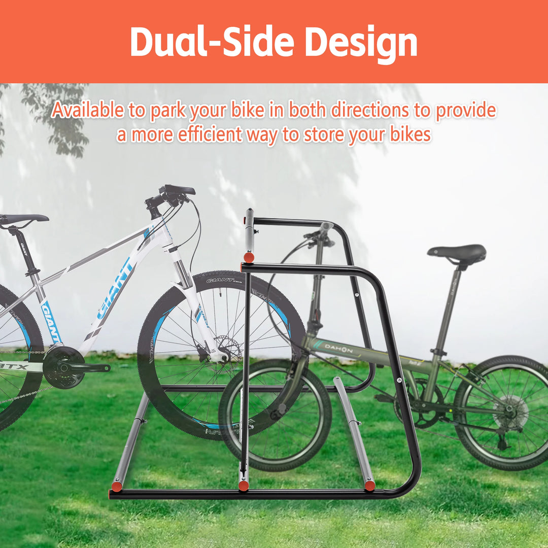 10-Bike Heavy-Duty Outdoor Bike Rack - Double-Sided Steel Storage Stand for Garages, Yards &amp; Shops - Easy Assembly