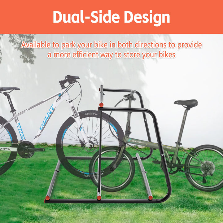 10-Bike Heavy-Duty Outdoor Bike Rack - Double-Sided Steel Storage Stand for Garages, Yards &amp; Shops - Easy Assembly
