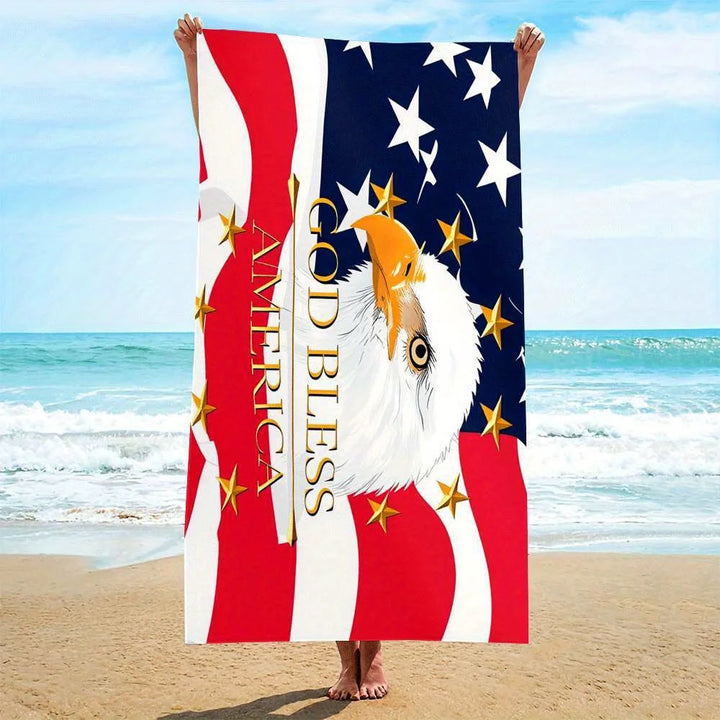 American Bald Eagle Beach Towel – Quick-Dry Microfiber | Beach, Pool &amp; Travel