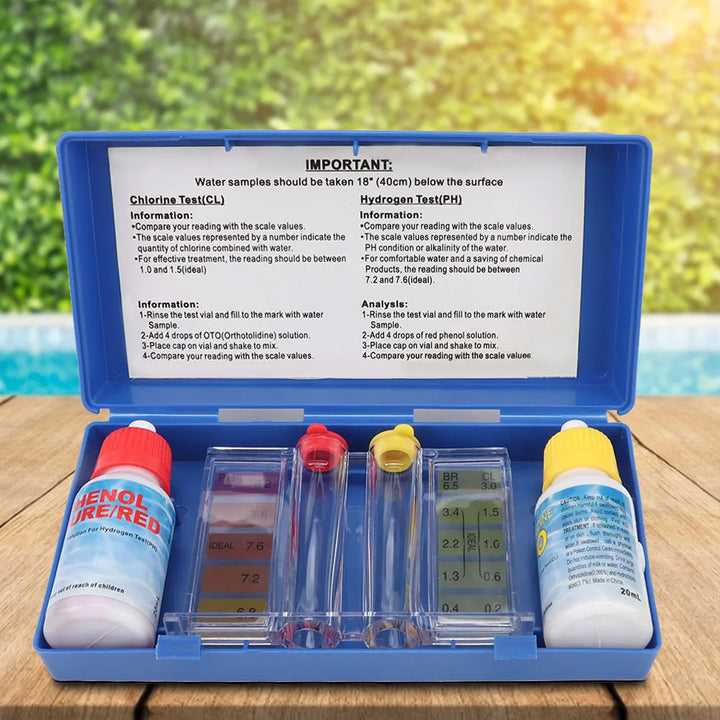 Pool Water Test Kit | pH &amp; Chlorine Testing Kit for Swimming Pools