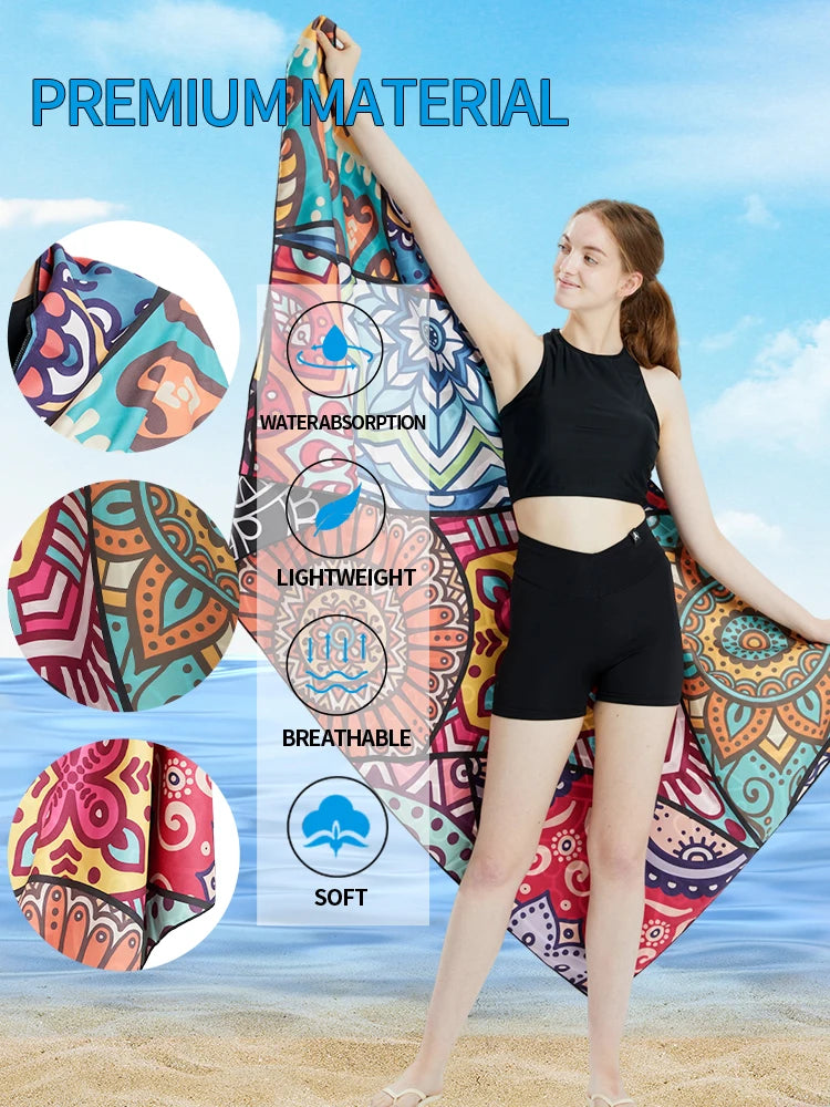 Microfiber Beach Towel — Quick Dry, Sand-Free | 31" x 63"