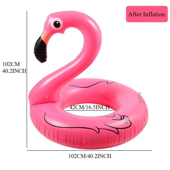 Inflatable Flamingo Pool Float Ring – PVC Pool Party Float for Adults &amp; Kids 6+