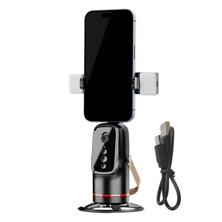 360° Auto Face Tracking Tripod – Hands-Free Phone Holder for Live Streaming &amp; Video Recording