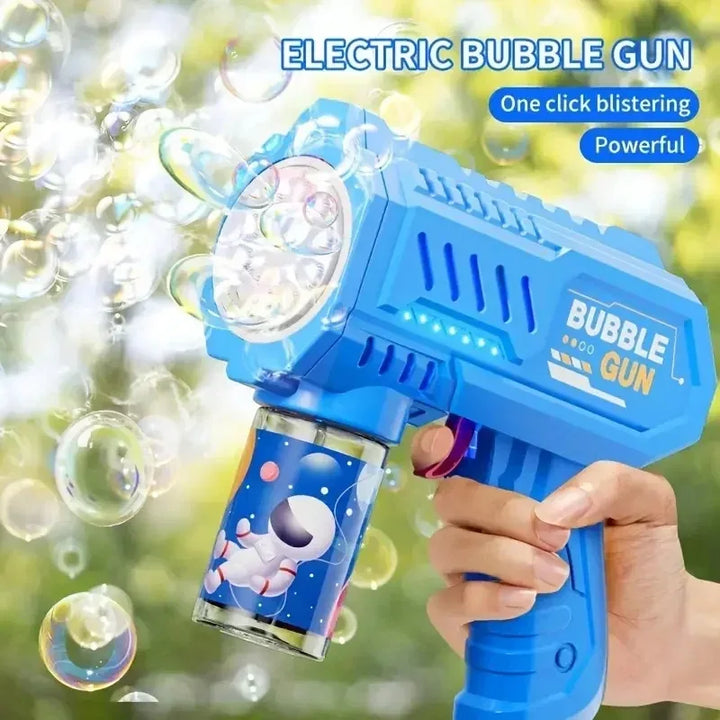 Rocket Bubble Gun – 10-Hole Automatic Bubble Blower for Kids