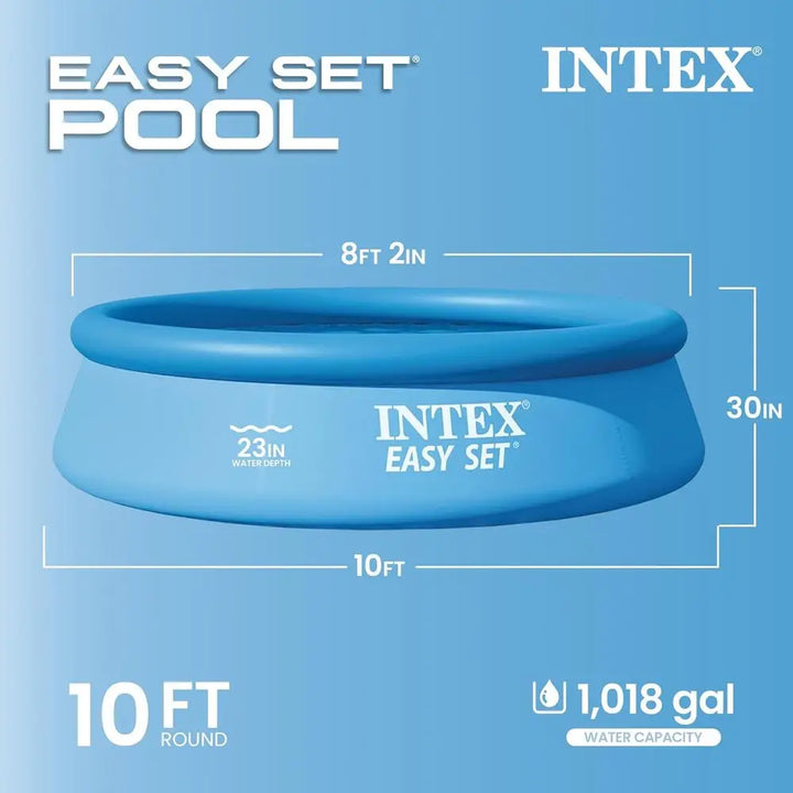 10ft x 30in Puncture-Resistant Inflatable Swimming Pool - 1018 Gallon Capacity, 23in Deep