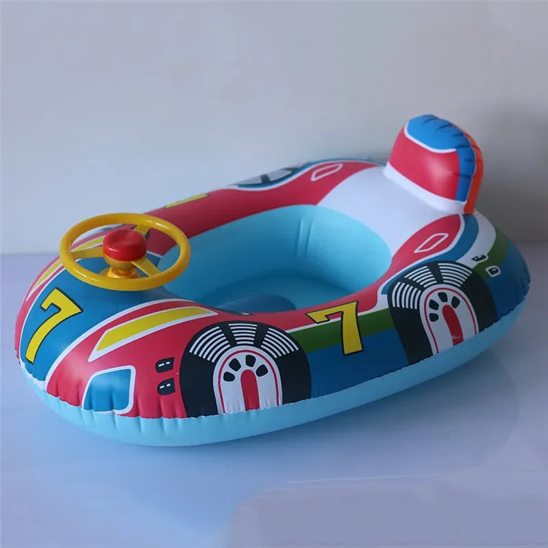 Inflatable Baby Toys Swim Ring Floating Seat Outdoor Swimming Pool Sun Shade Toddler Swim Circle Beach Water Toys for Children