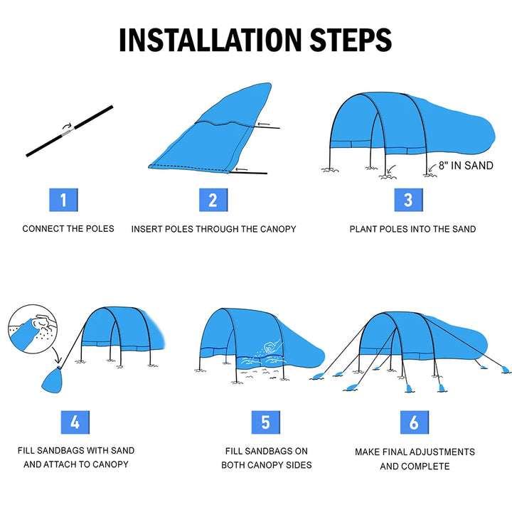 Beach Shade Tent for up to 8 People