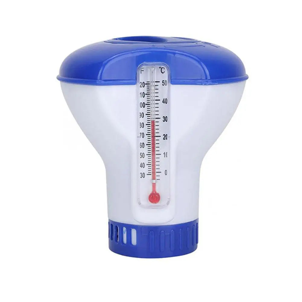 Pool Floating Disinfectant Dispenser With Thermometer Chlorine Floater Water Thermometer For Indoor And Outdoor Swimming Pool