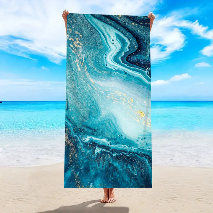 Marble Pattern Quick-Dry Microfiber Beach Towel — Soft, Lightweight &amp; Multi-Use | 11 Designs, 6 Sizes