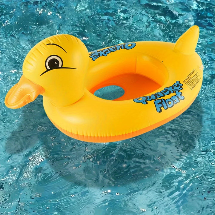 1PC Duck-Shaped Pool Float w/ Safety Seat - Quick-Fold Design for Beach &amp; Lake, Ultimate Child-Safe Floater