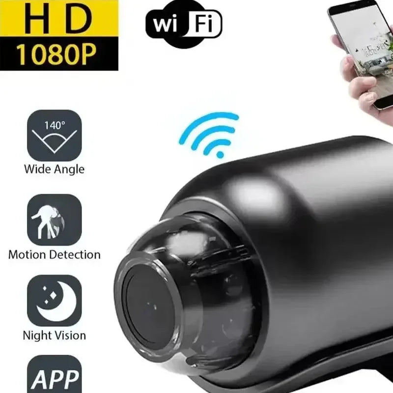Mini WiFi Camera 1080P HD, Indoor Security Cam with Night Vision, 2-Way Audio, Baby &amp; Pet Monitoring