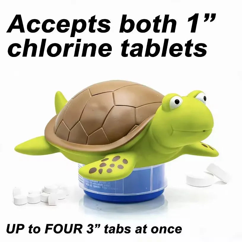 Turtle Floating Pool Chlorine Dispenser | Adjustable Release | Large Capacity