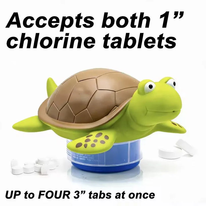 Turtle Floating Pool Chlorine Dispenser | Adjustable Release | Large Capacity