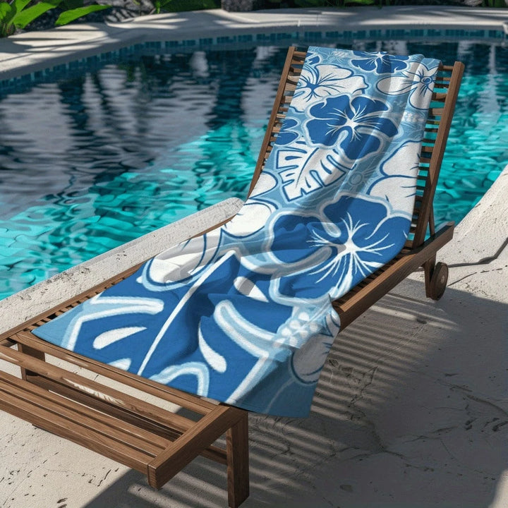 Blue Hibiscus Tropical Beach Towel – Multiple Sizes