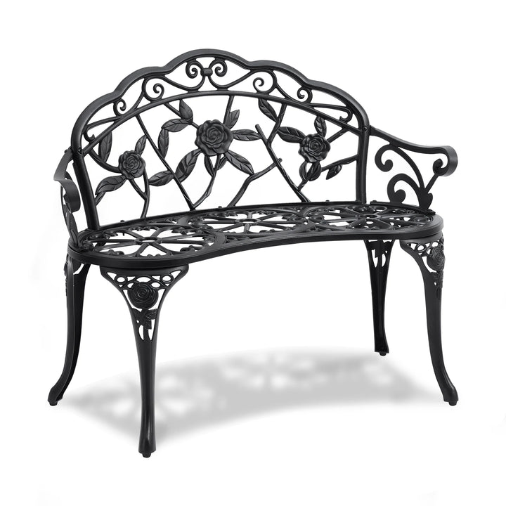 SucceBuy Outdoor Garden Bench — Metal &amp; Wood Park Bench with 480 lb Capacity | Multiple Sizes