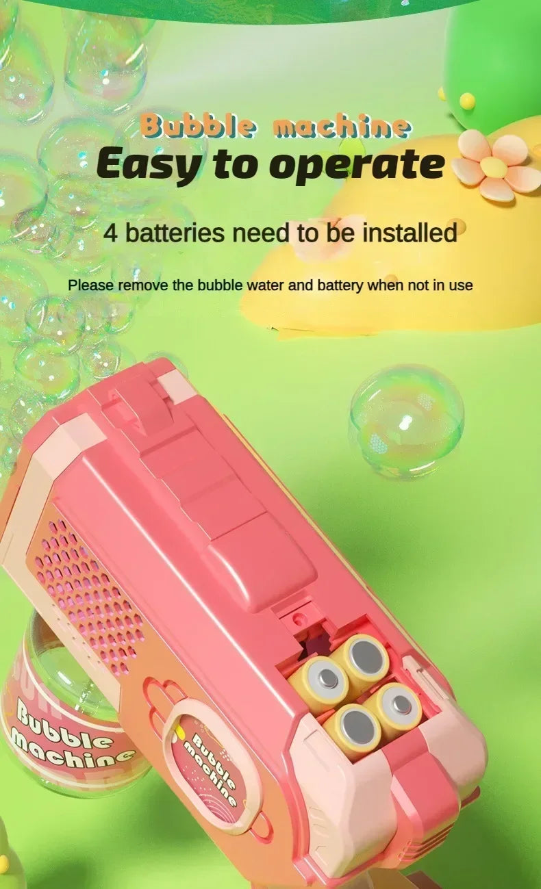 Machine Bubble Gun Summer Beach Bathing Outdoor Games Children Fantasy Kids Toys Gift Bubble Toy Space Electric Automatic Bubbl