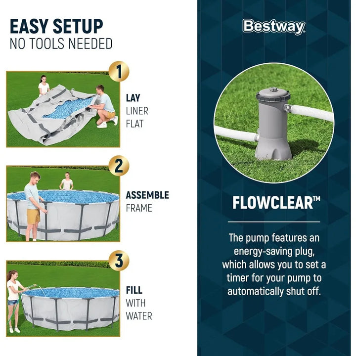Steel Pro MAX Above Ground Pool Set | 12ft Round x 30in | Filter Pump Included