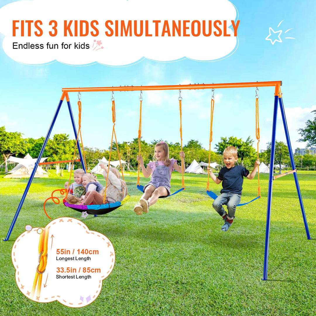 SucceBuy A-Frame Backyard Swing Set — 600 lb Capacity | 1, 2, 3 &amp; 4 Person Options