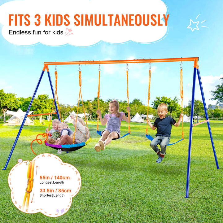 SucceBuy A-Frame Backyard Swing Set — 600 lb Capacity | 1, 2, 3 &amp; 4 Person Options