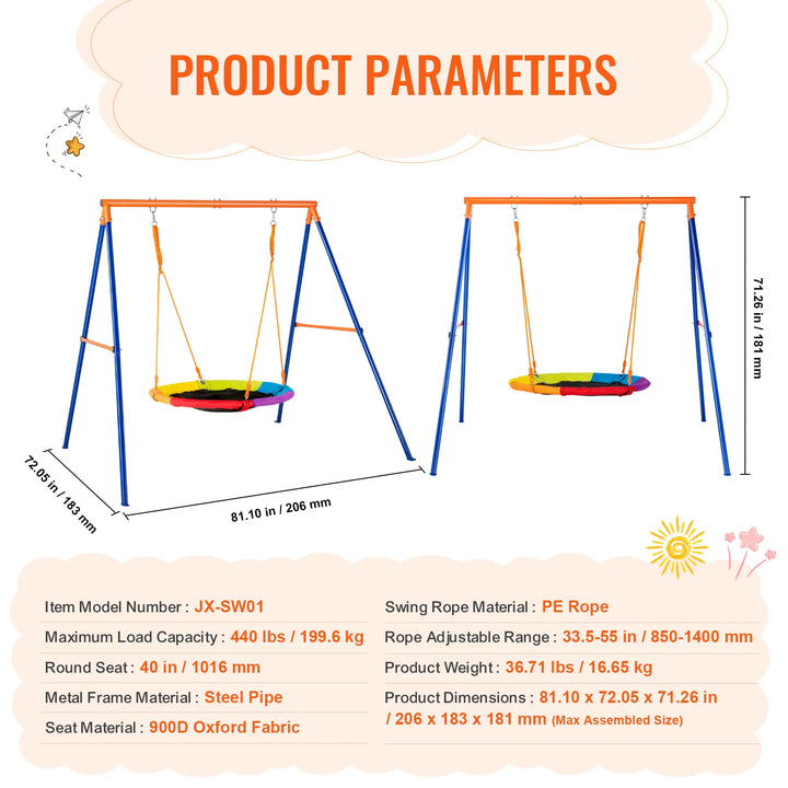 SucceBuy A-Frame Backyard Swing Set — 600 lb Capacity | 1, 2, 3 &amp; 4 Person Options