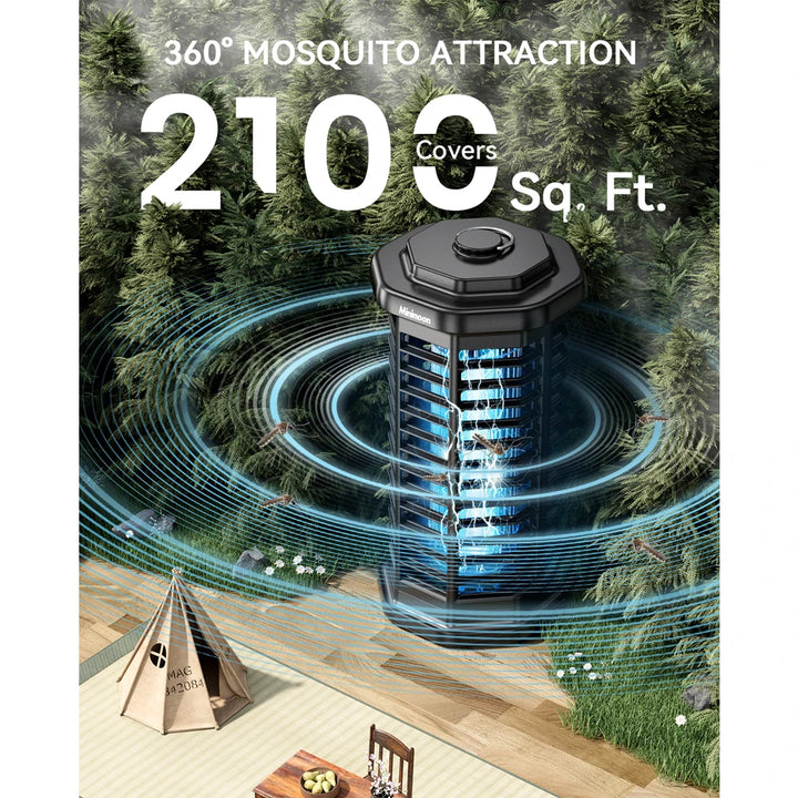 Bug Zapper Outdoor 4000V Powerful Electric Mosquito Zapper 15w Fly Trap Outdoor, IPX4 Fly Zapper for Indoor Yard Backyard Patio