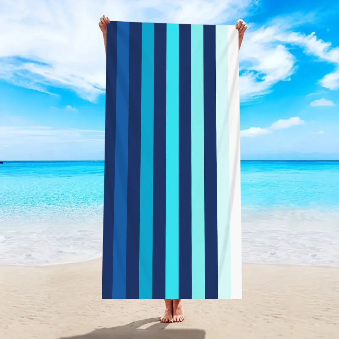 1pc Striped beach towels, ultra-fine fiber beach towels, multifunctional beach towels for swimming and shower rooms