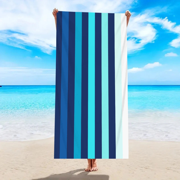 1pc Striped beach towels, ultra-fine fiber beach towels, multifunctional beach towels for swimming and shower rooms