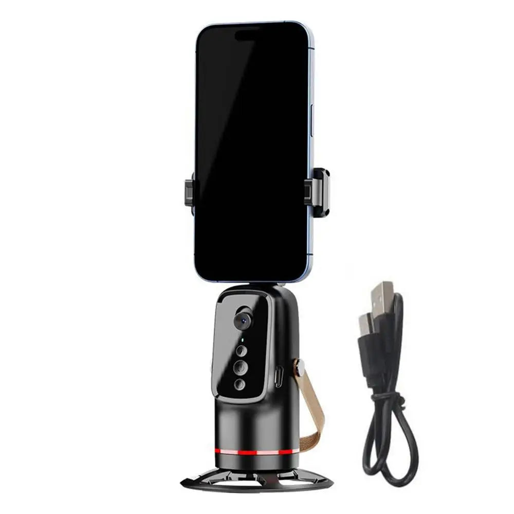 360° Auto Face Tracking Tripod – Hands-Free Phone Holder for Live Streaming &amp; Video Recording