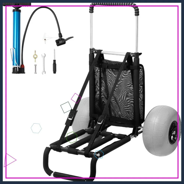 Beach Cart, 12" Sand Wheels, 165 LBS Capacity